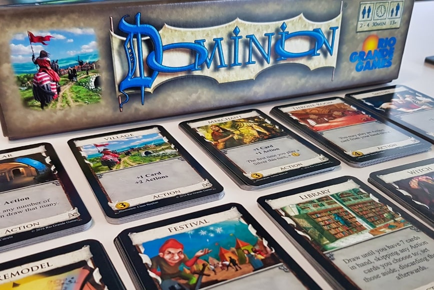 Dominion cards and box