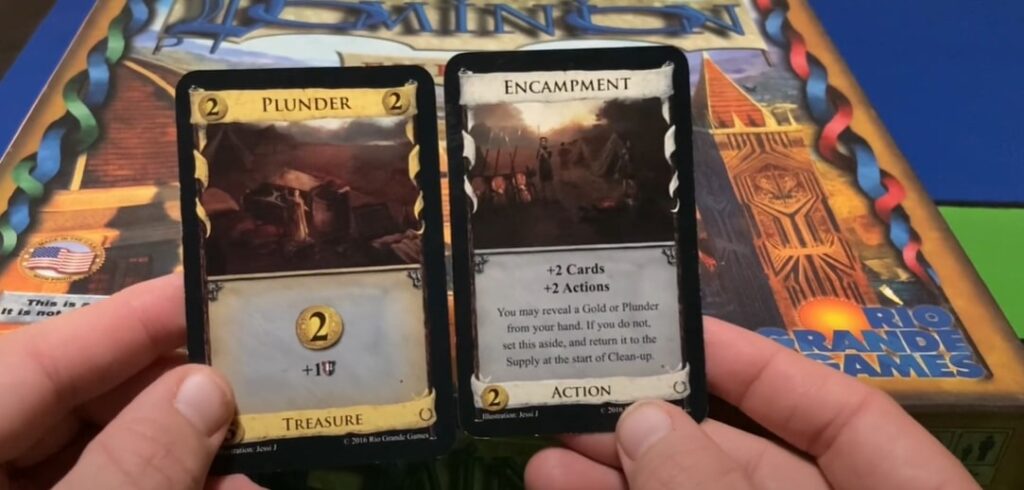 box and cards from Emipres expansion for Dominion tabletop