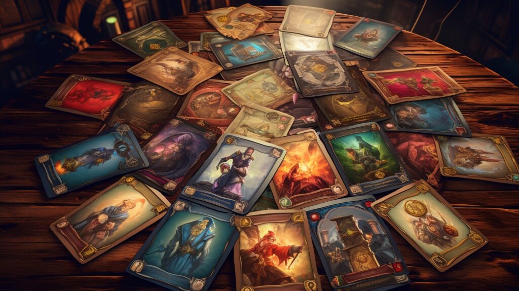 generic board games cards representing various Dominion expansions
