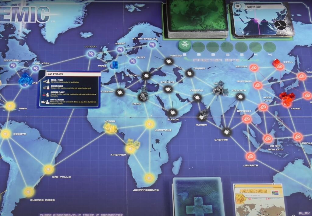 Pandemic board game map
