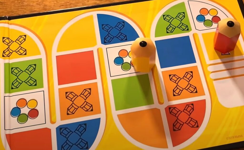 Pictionary map with fun and colourful pencil tokens