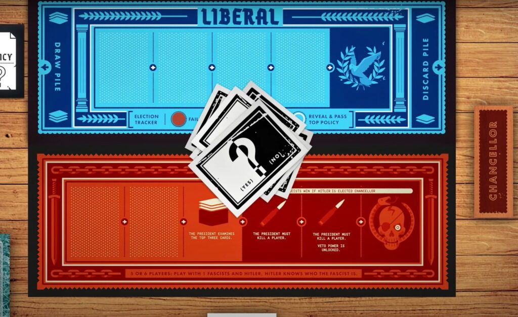 different mechanics for the Secret Hitler board game